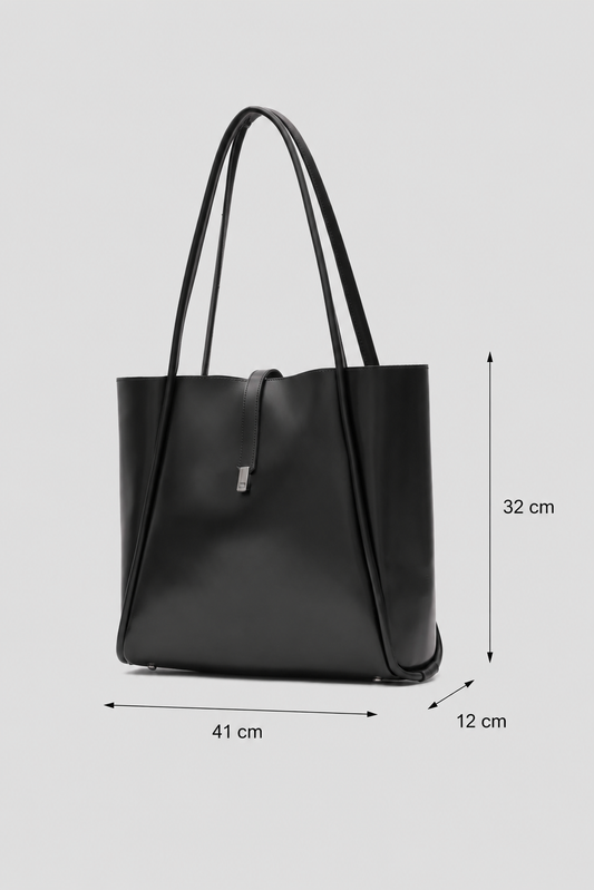 Bolso de hombro con cerradura Reina Negro