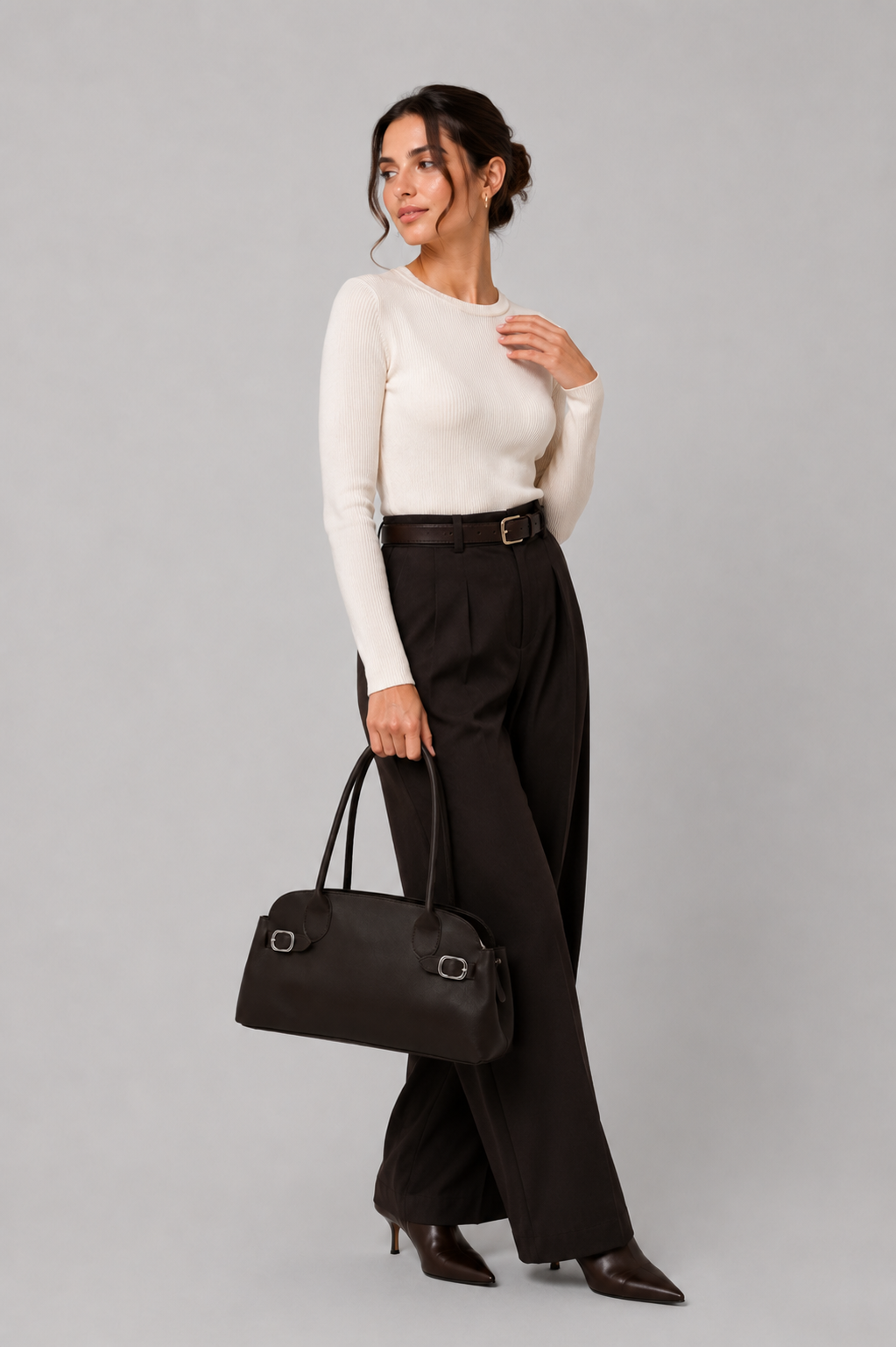 Vany Vintage Baget Çanta Kahve
