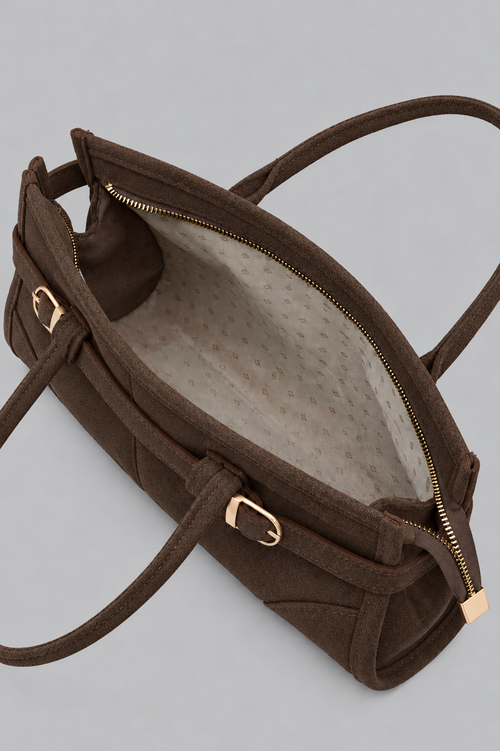 Any Süet Vintage Baget Çanta Kahve