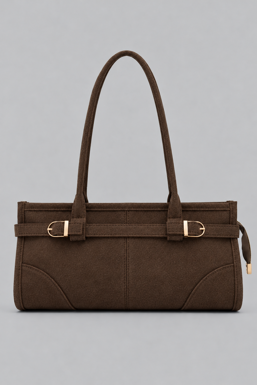 Any Süet Vintage Baget Çanta Kahve