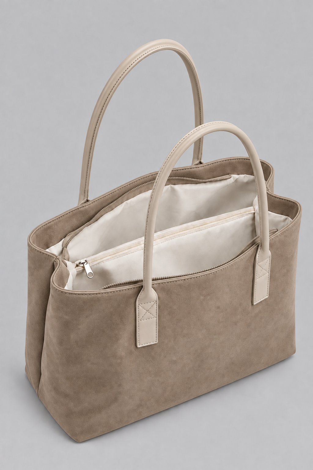 Katzey Süet School Tote Çanta Bej
