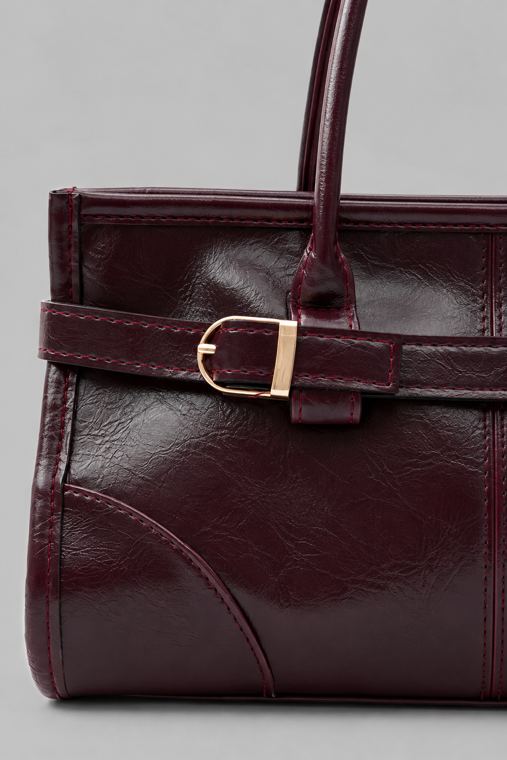 Any Vintage Baget Çanta Acı Bordo