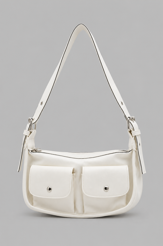 Sierra Vintage Baget Çanta Krem