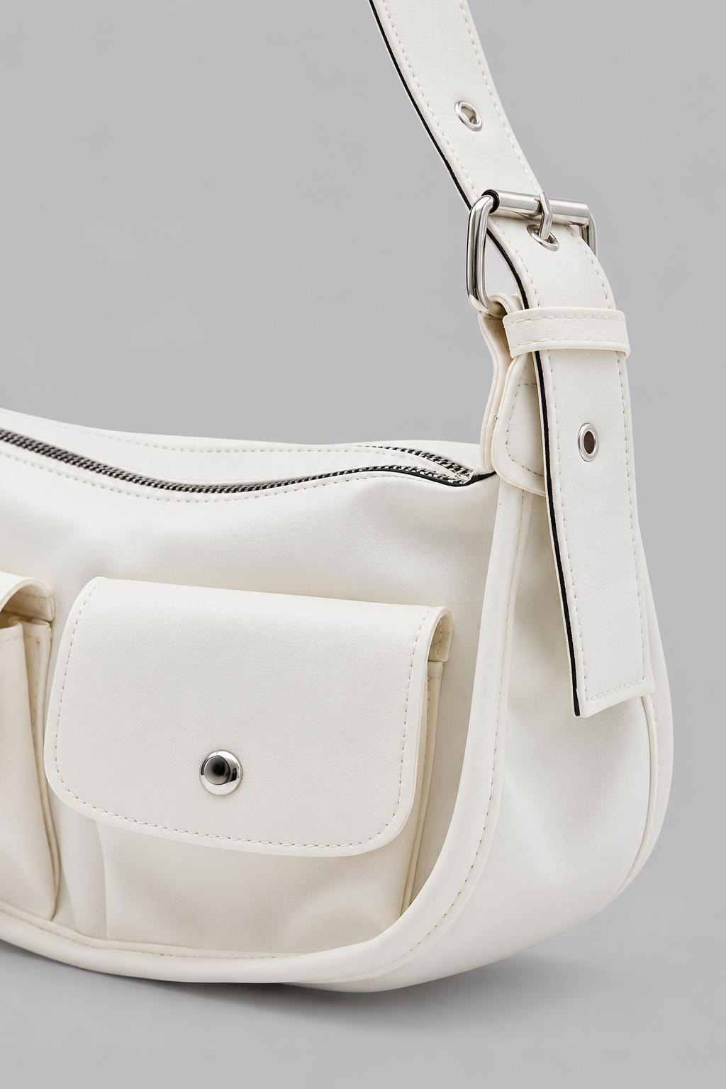 Sierra Vintage Baget Çanta Krem