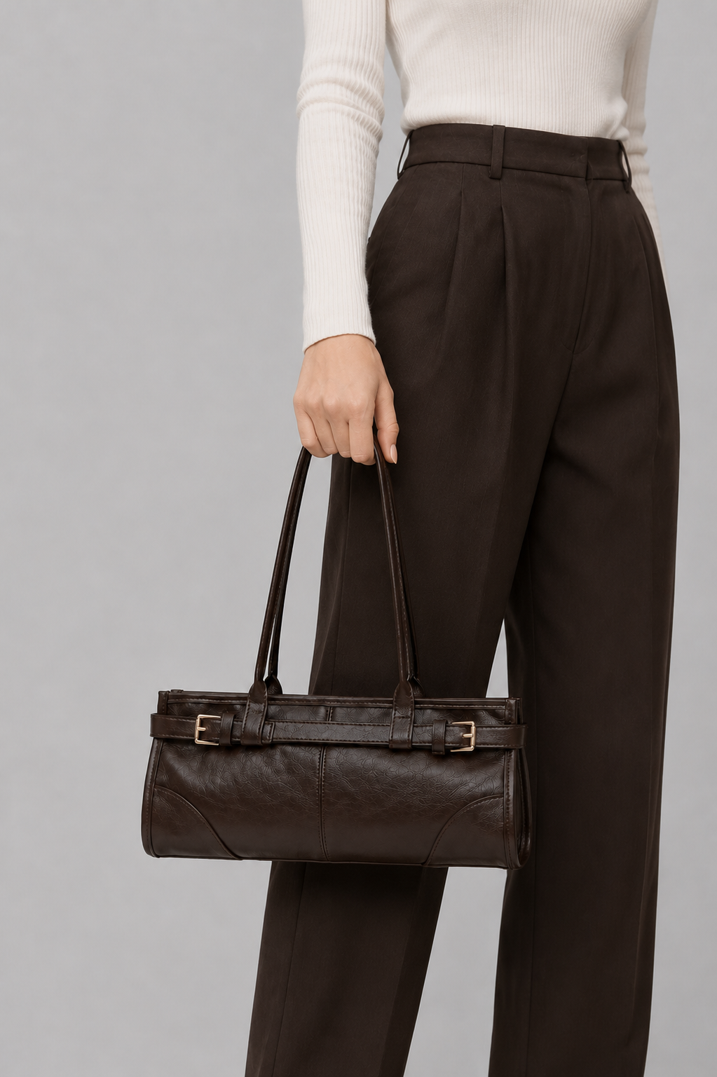 Any Vintage Baget Çanta Acı Kahve