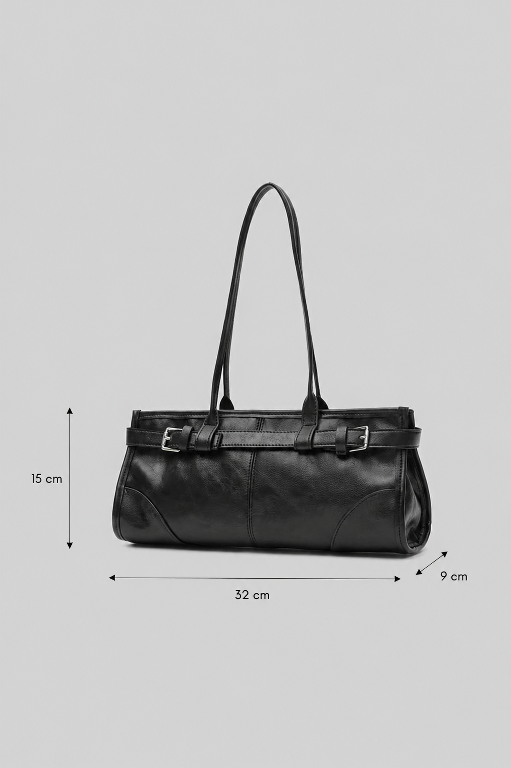 Any Vintage Baget Çanta Siyah