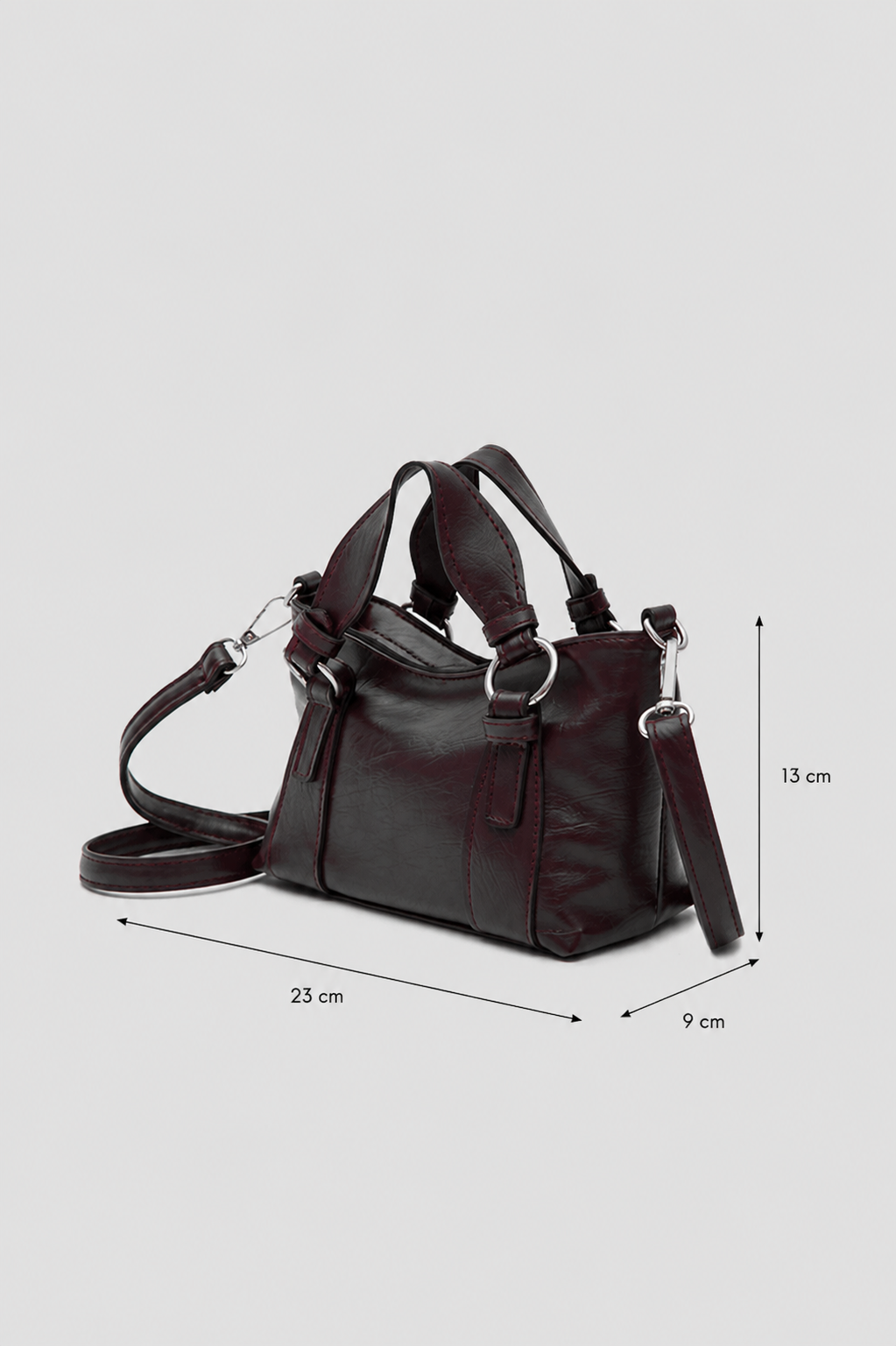 Bolso Halka Detaylı El ve Çapraz Çanta Mürdüm