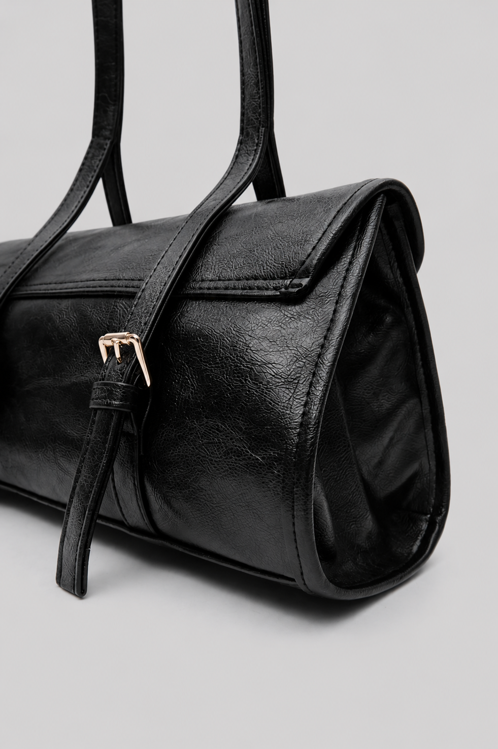 Lucia Vintage Baget Çanta Siyah