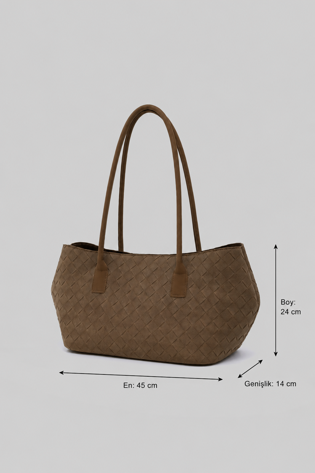 Velora Süet Shopper Omuz Çantası Taba