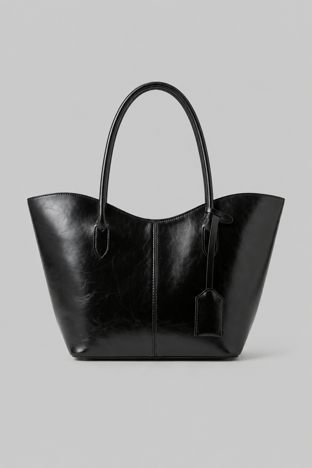 Roxy Vintage Geniş Suni Deri Tote Çanta Siyah