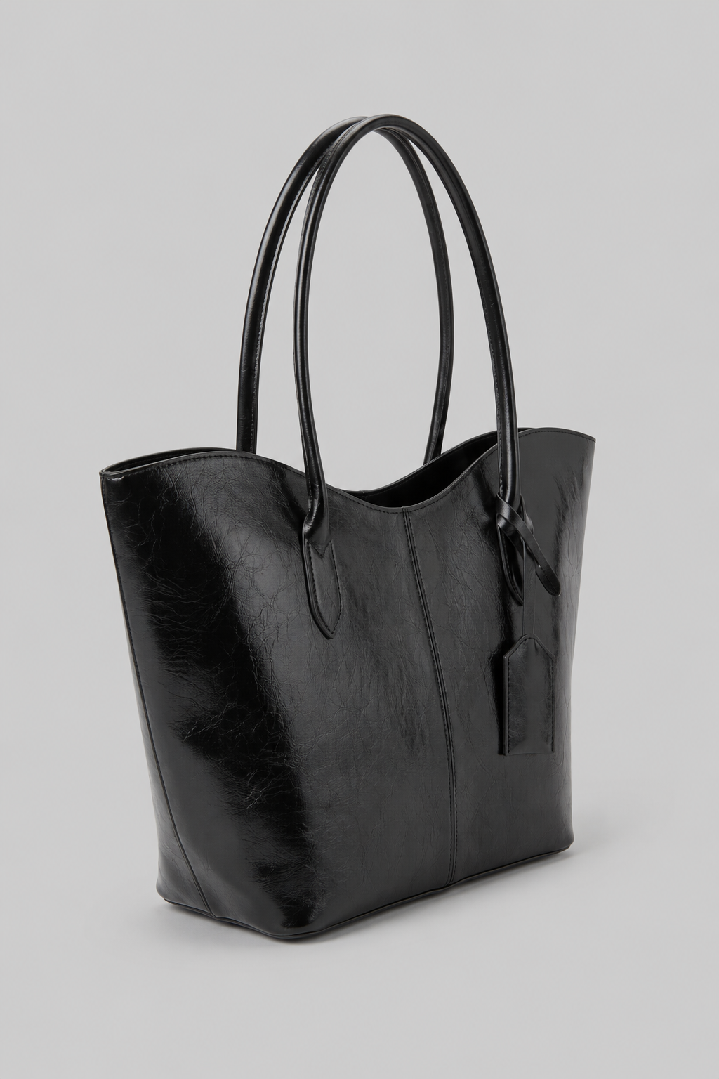 Roxy Vintage Geniş Suni Deri Tote Çanta Siyah